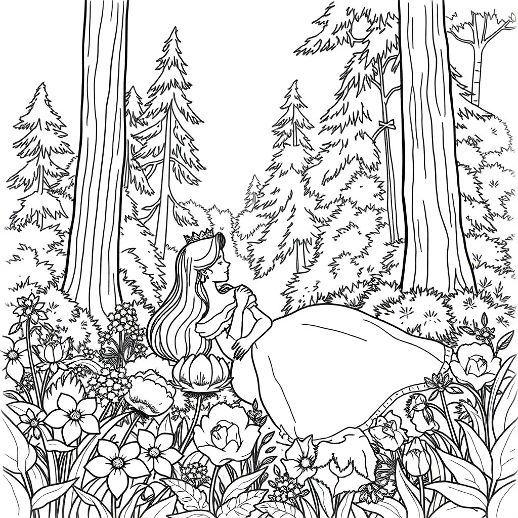 Sleeping Beauty coloring page