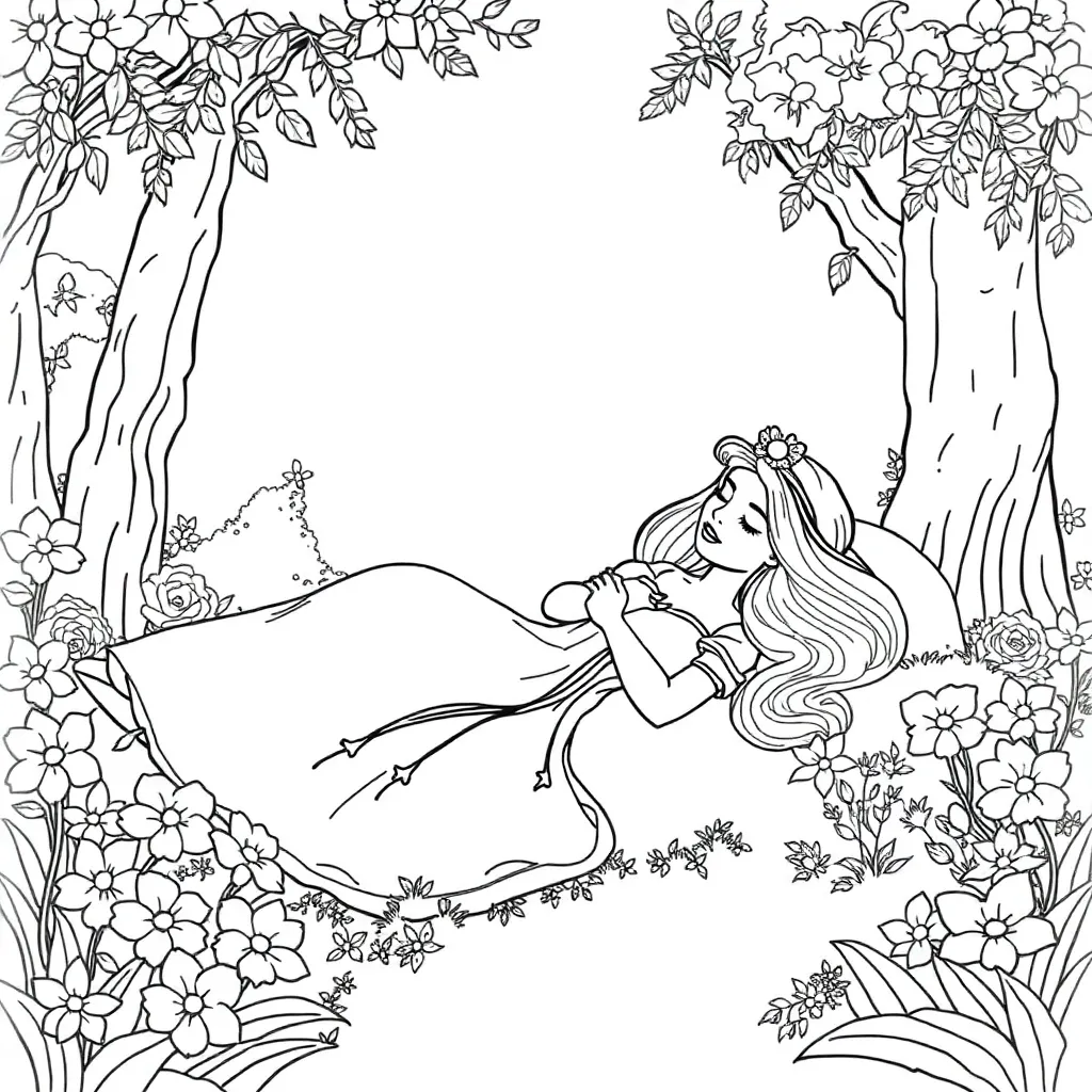 Sleeping Beauty coloring page