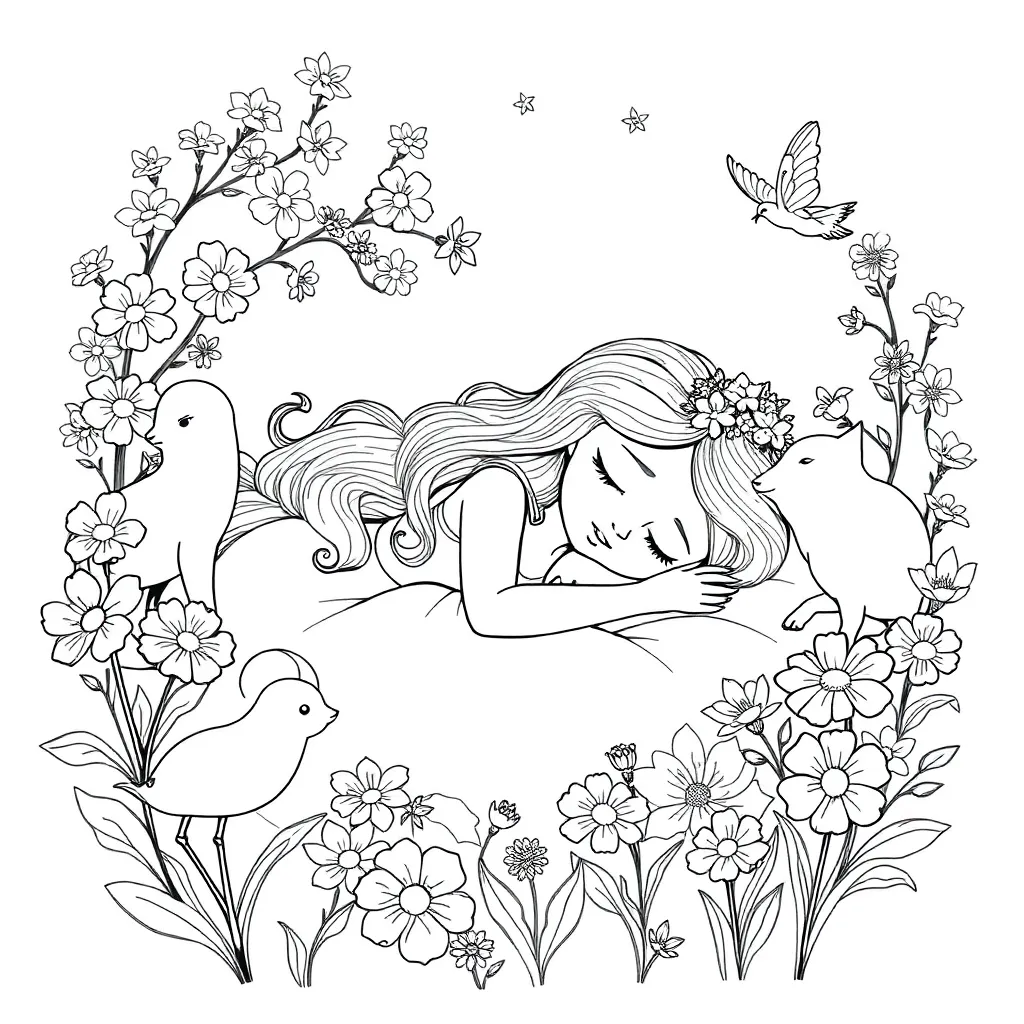 Sleeping Beauty coloring page