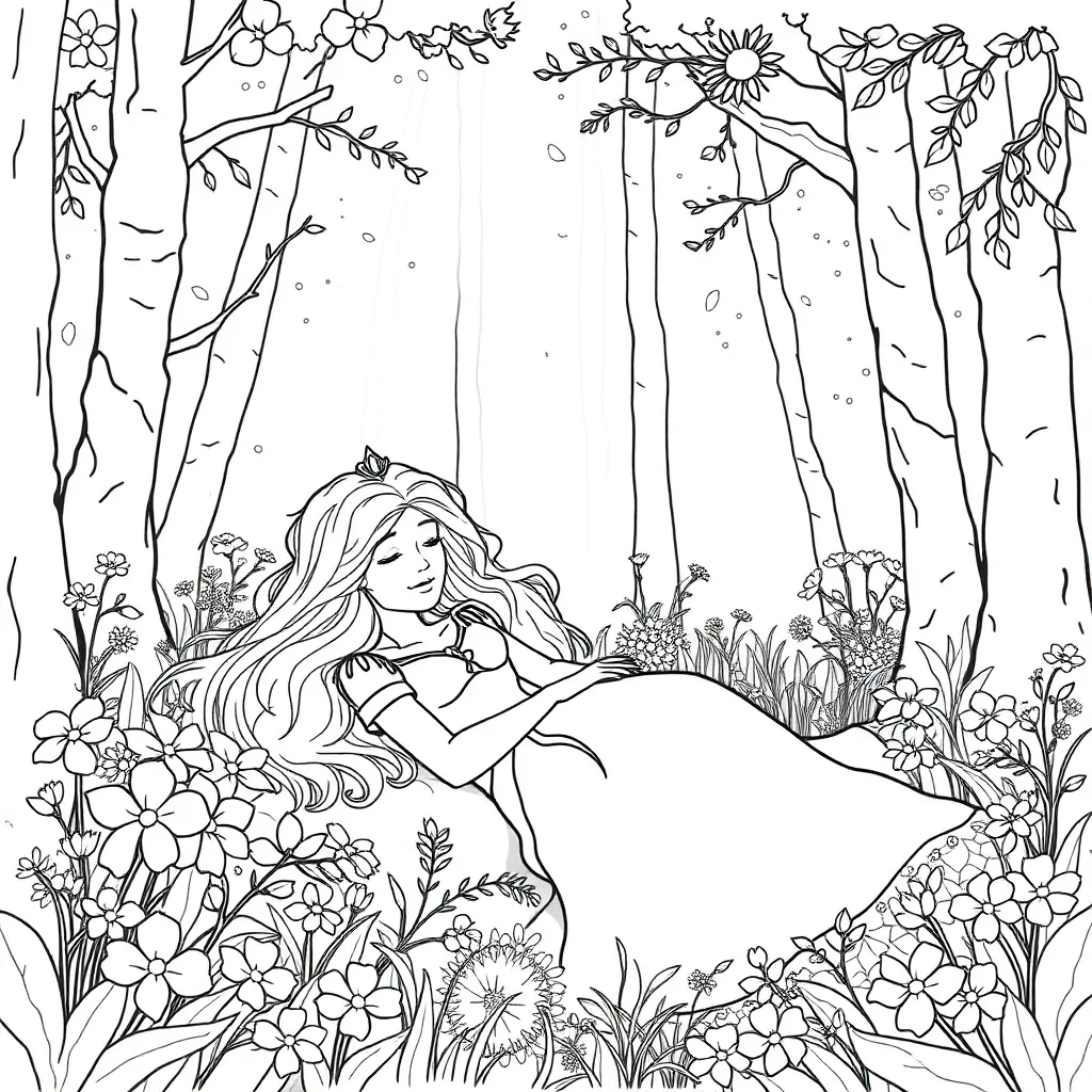 Sleeping Beauty coloring page