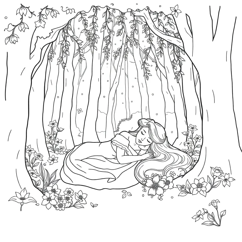 Sleeping Beauty coloring page