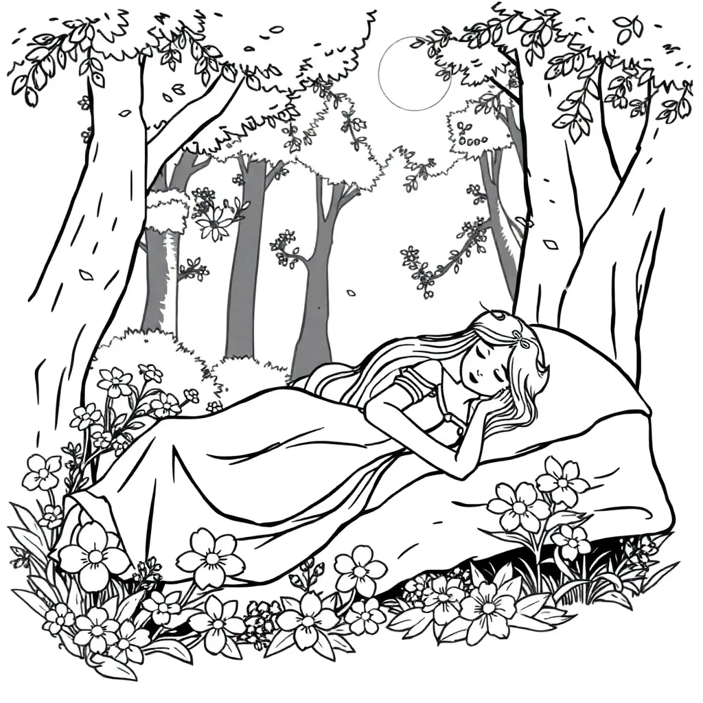 Sleeping Beauty coloring page