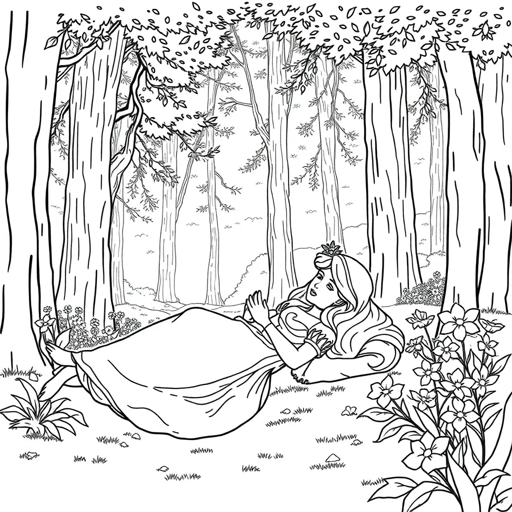 Sleeping Beauty coloring page