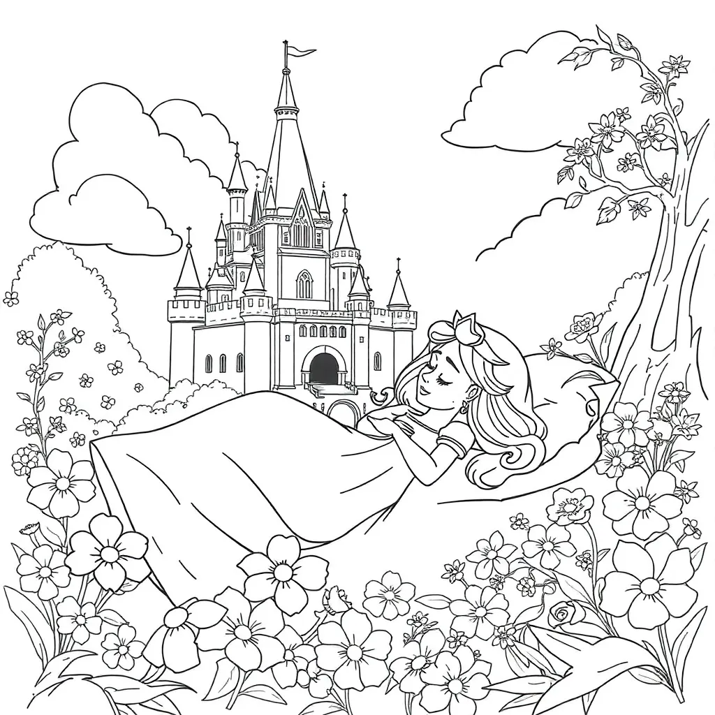Sleeping Beauty coloring page