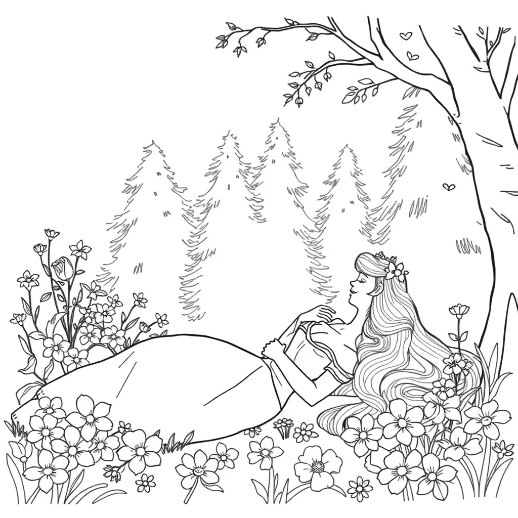Sleeping Beauty coloring page