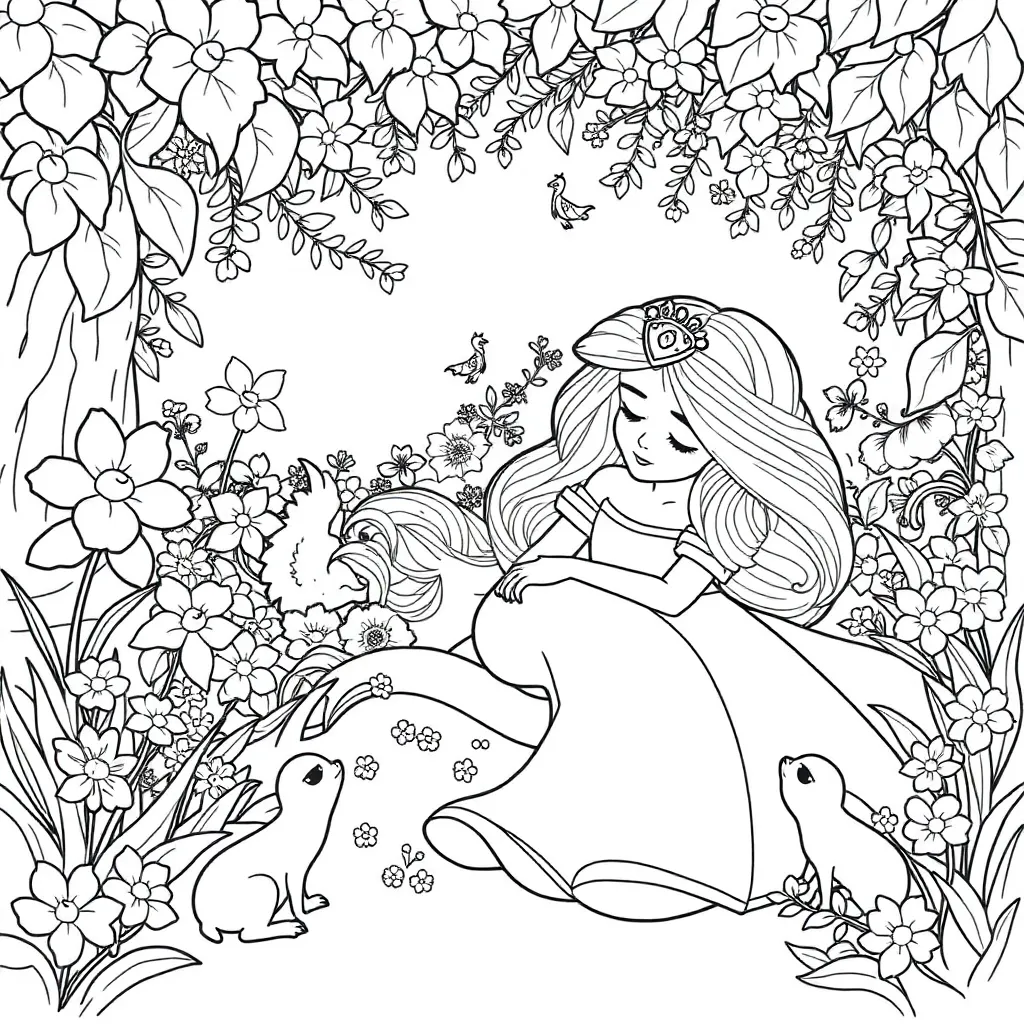 Sleeping Beauty coloring page
