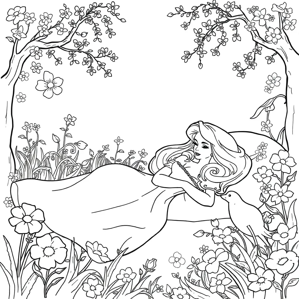 Sleeping Beauty coloring page
