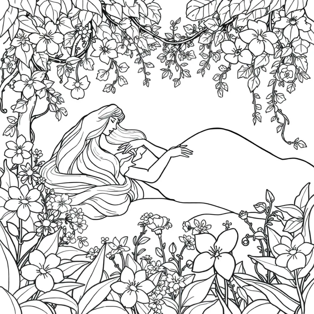 Sleeping Beauty coloring page