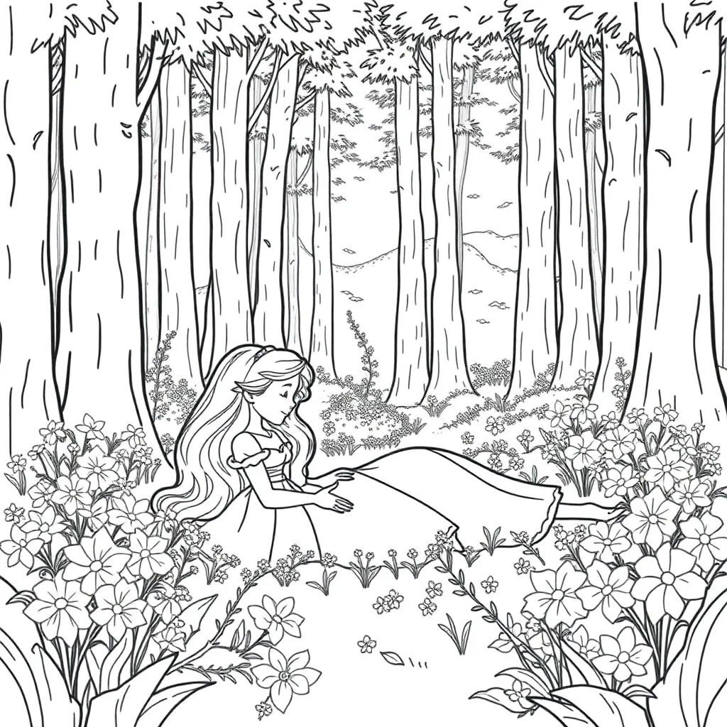 Sleeping Beauty coloring page