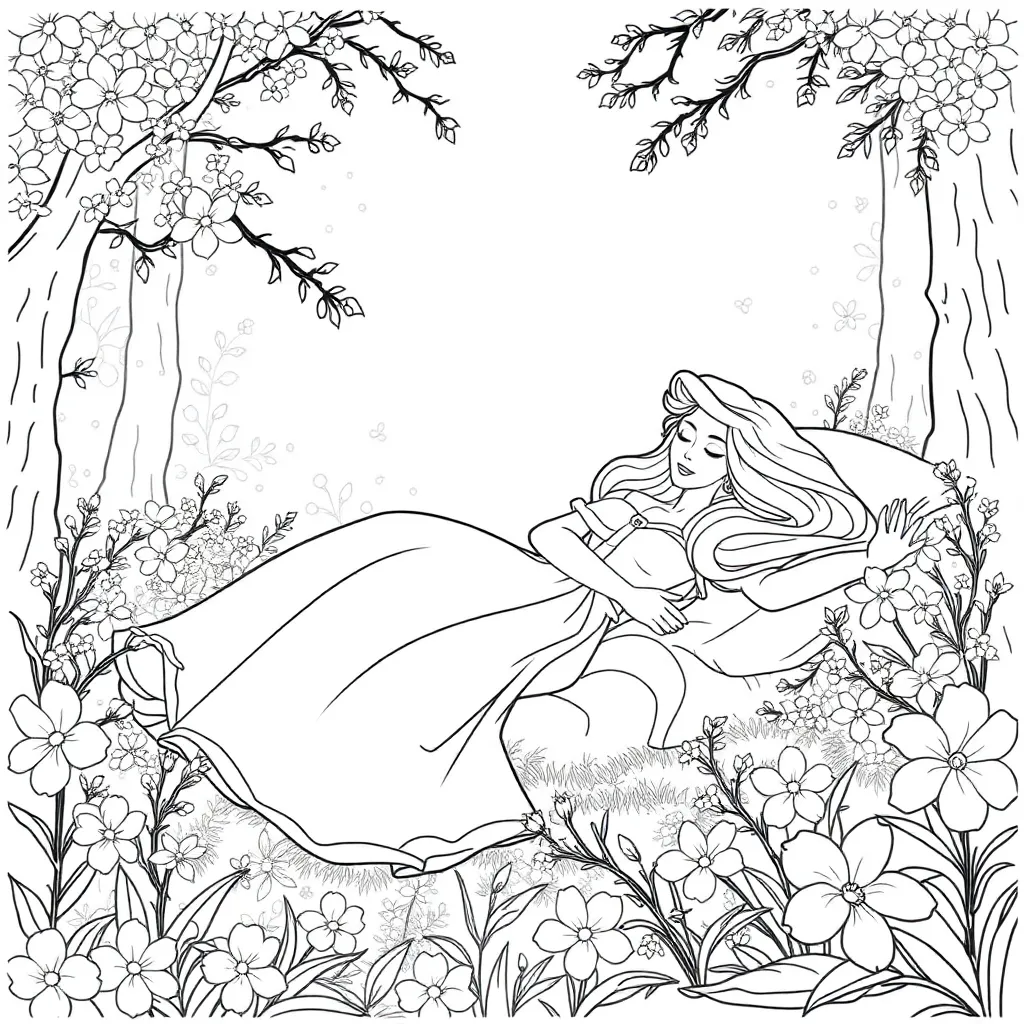 Sleeping Beauty coloring page