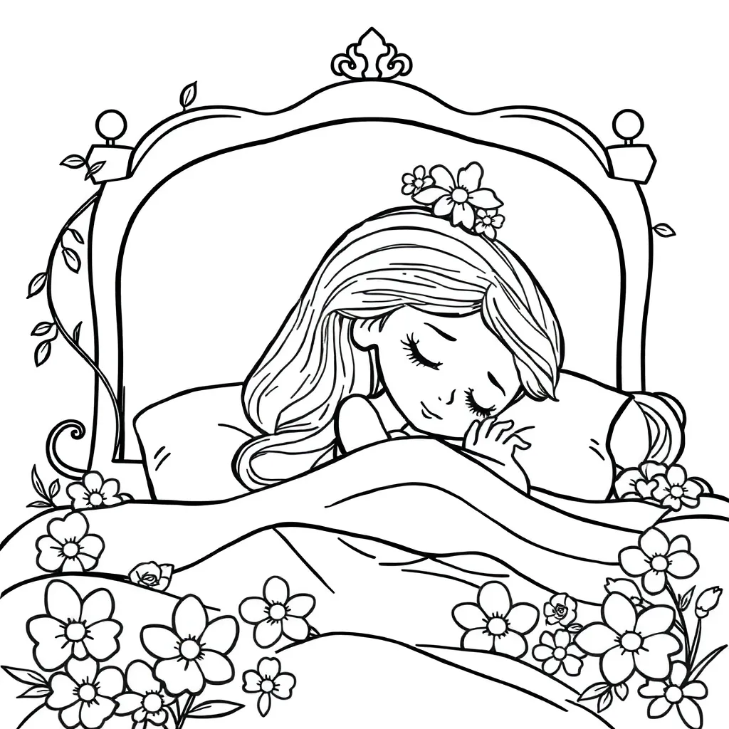 Sleeping Beauty coloring page