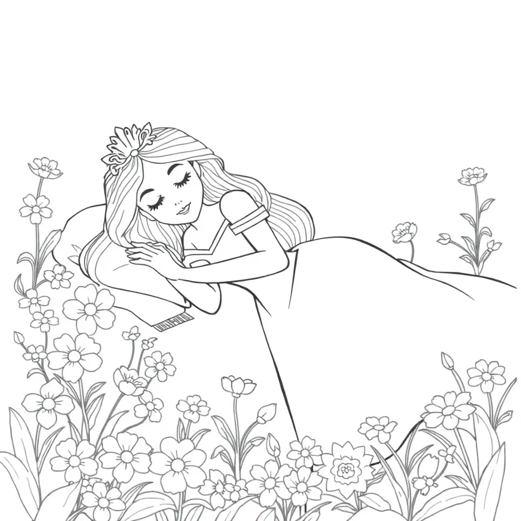 Sleeping Beauty coloring page