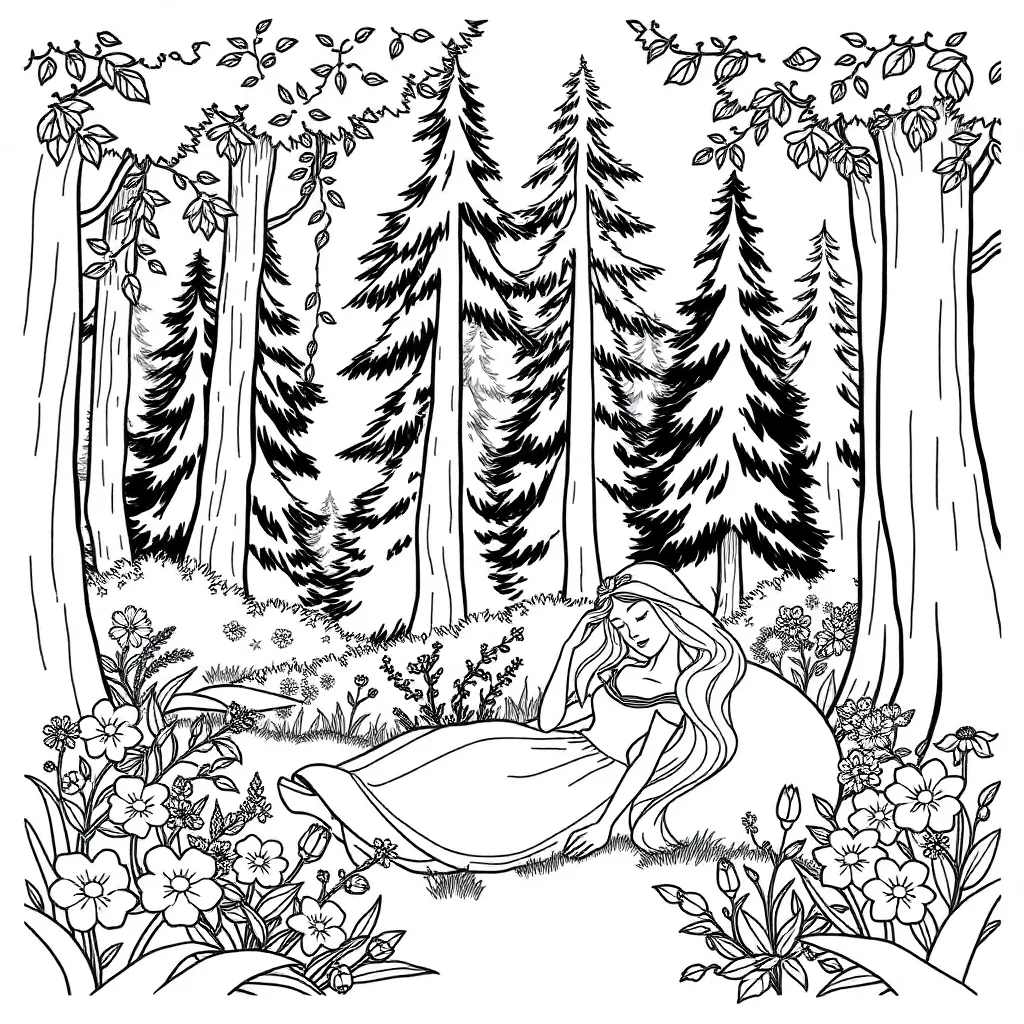 Sleeping Beauty coloring page