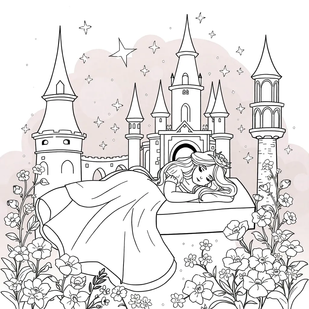 Sleeping Beauty coloring page