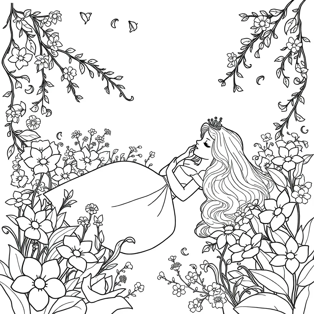 Sleeping Beauty coloring page