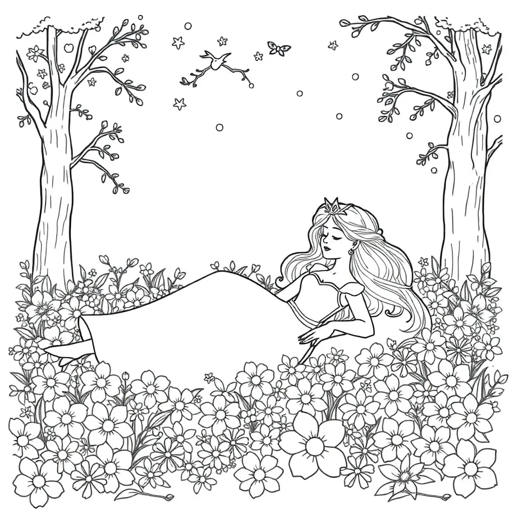 Sleeping Beauty coloring page