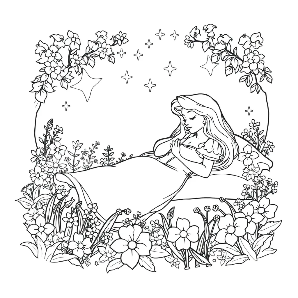 Sleeping Beauty coloring page
