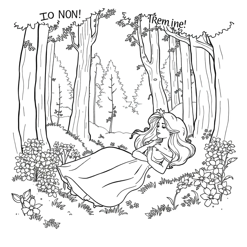 Sleeping Beauty coloring page