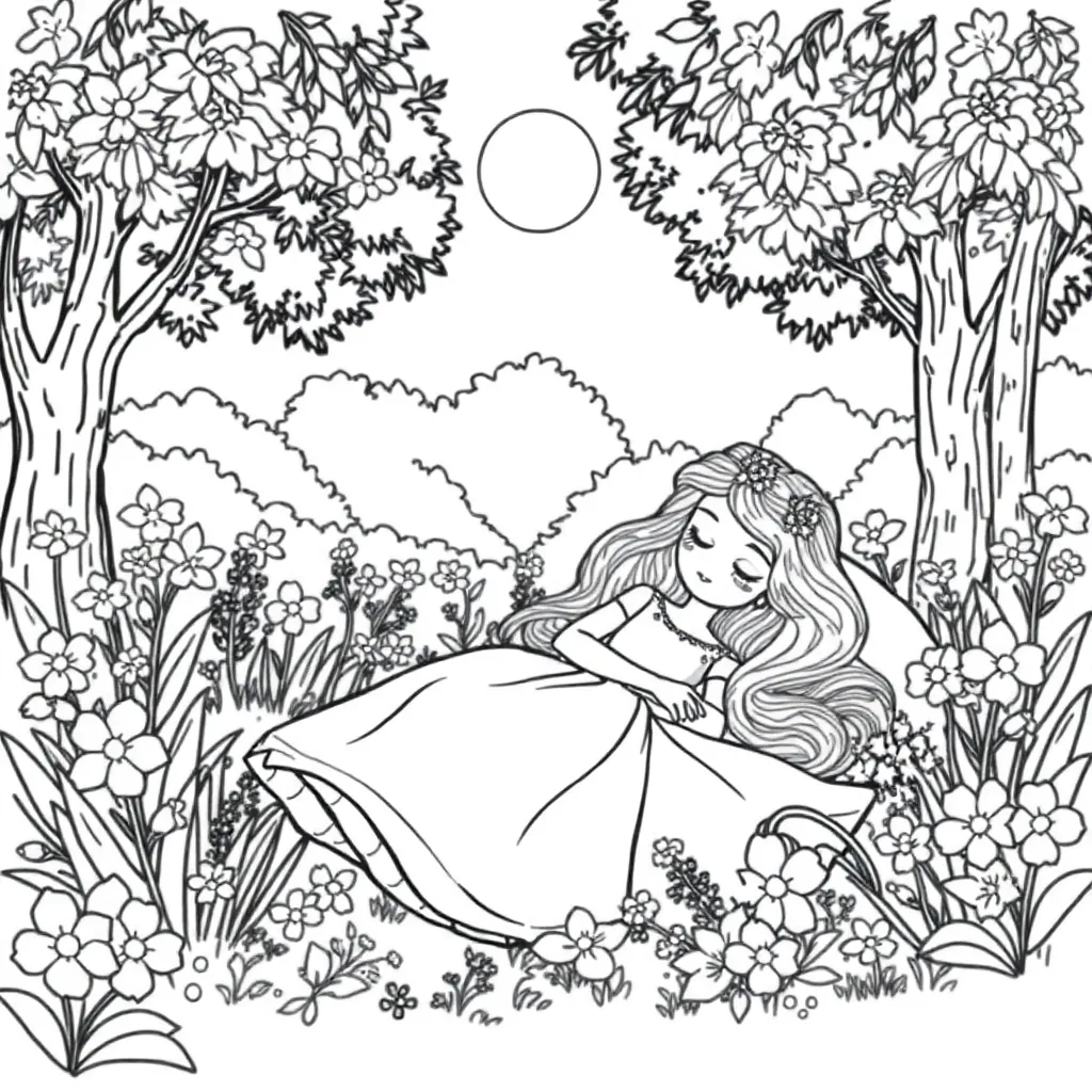 Sleeping Beauty coloring page