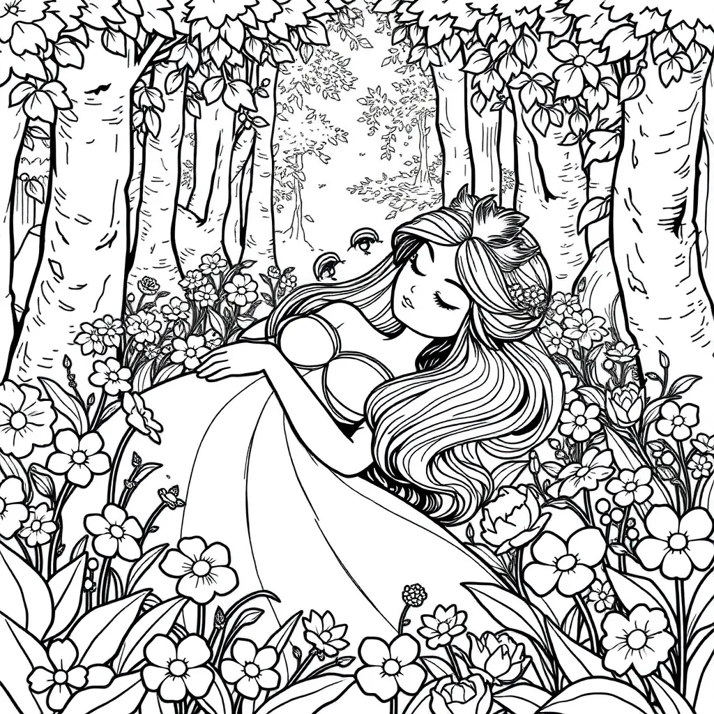 Sleeping Beauty coloring page