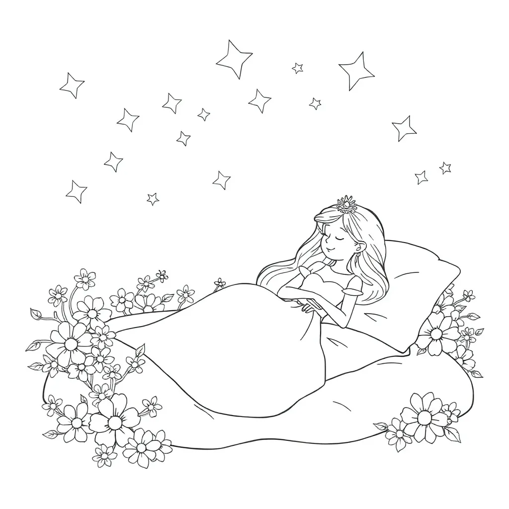 Sleeping Beauty coloring page