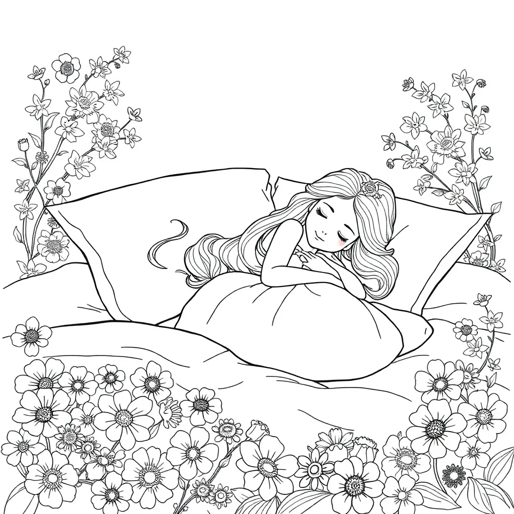 Sleeping Beauty coloring page