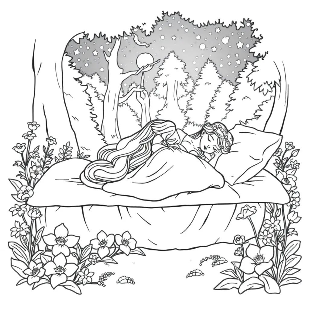 Sleeping Beauty coloring page