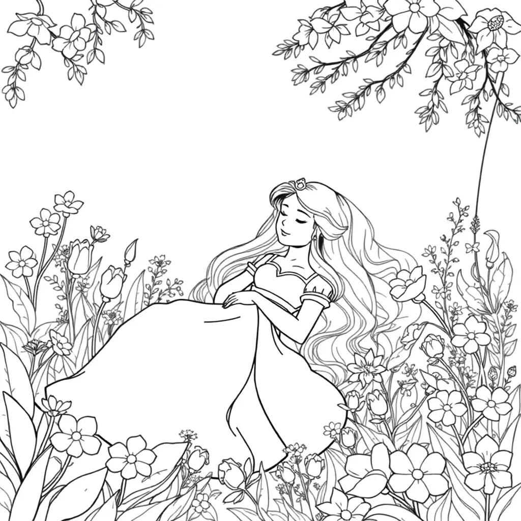 Sleeping Beauty coloring page