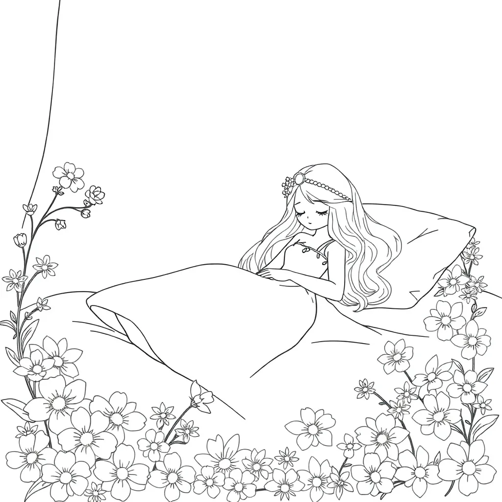Sleeping Beauty coloring page
