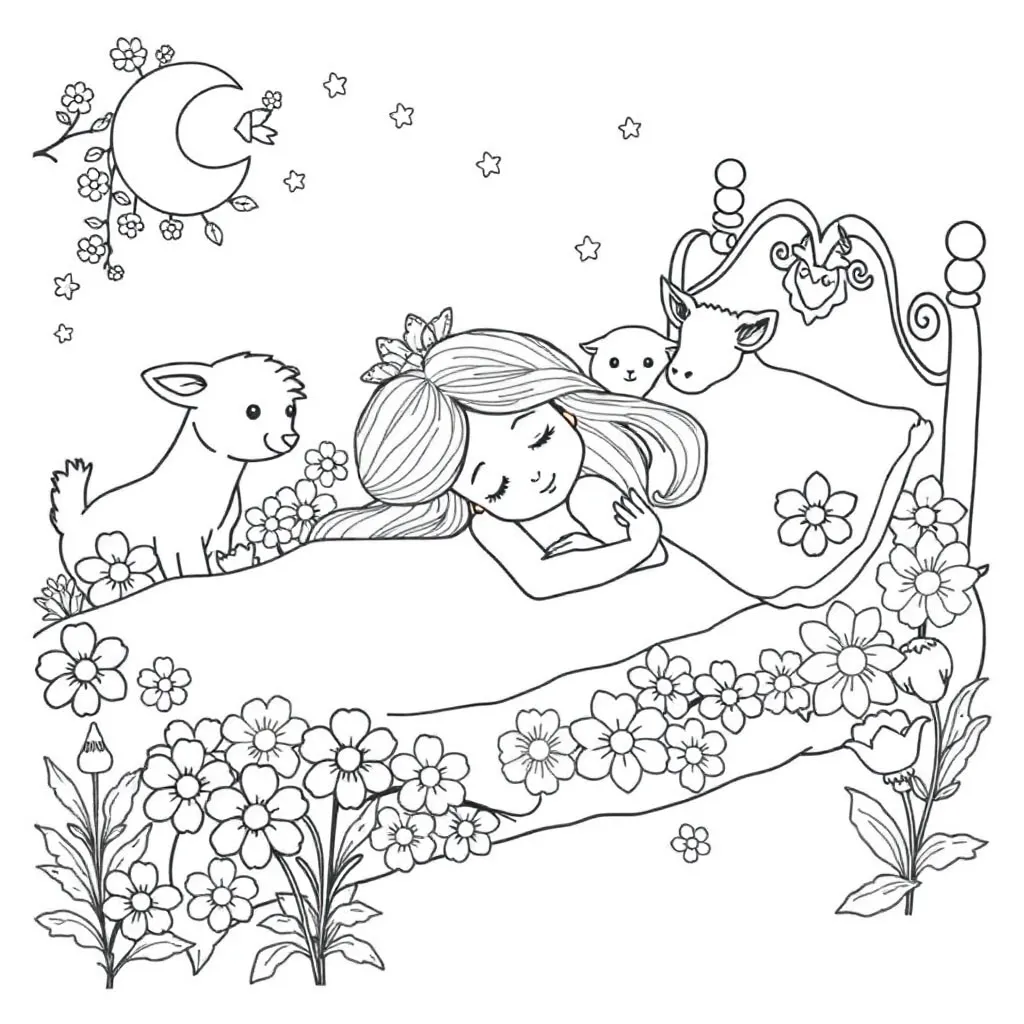 Sleeping Beauty coloring page