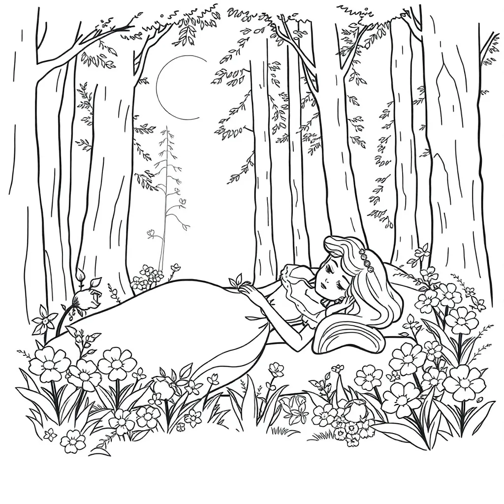 Sleeping Beauty coloring page