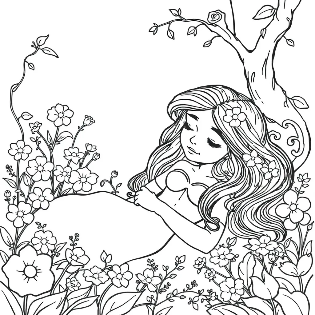 Sleeping Beauty coloring page