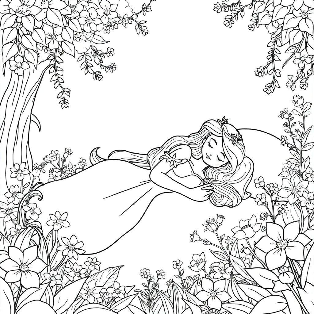 Sleeping Beauty coloring page