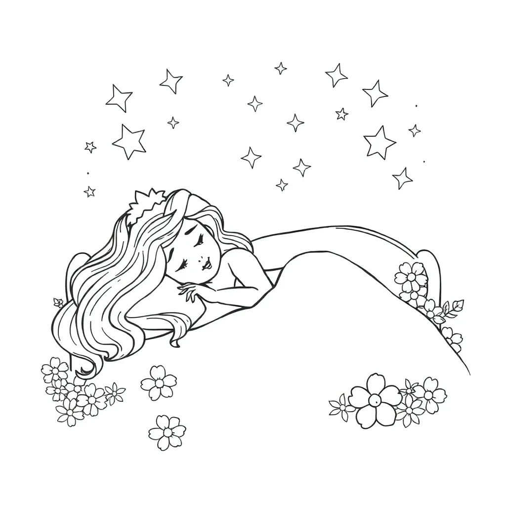 Sleeping Beauty coloring page
