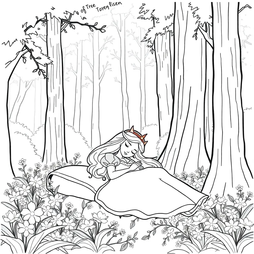 Sleeping Beauty coloring page
