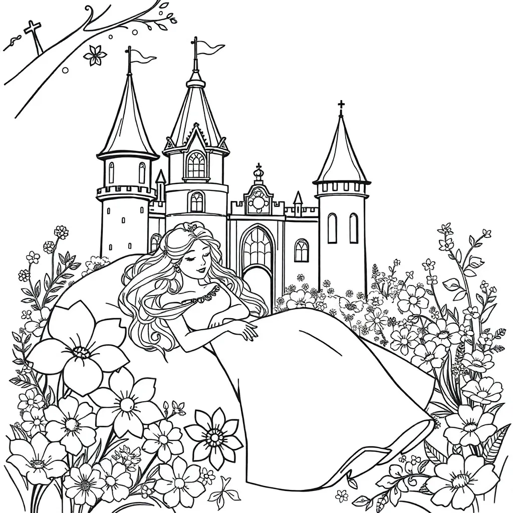 Sleeping Beauty coloring page