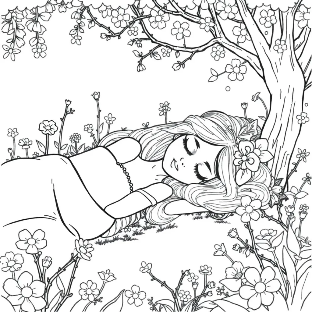 Sleeping Beauty coloring page