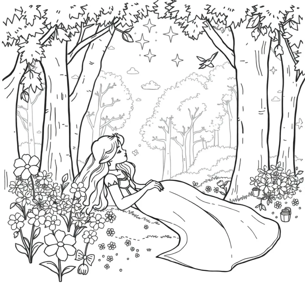 Sleeping Beauty coloring page