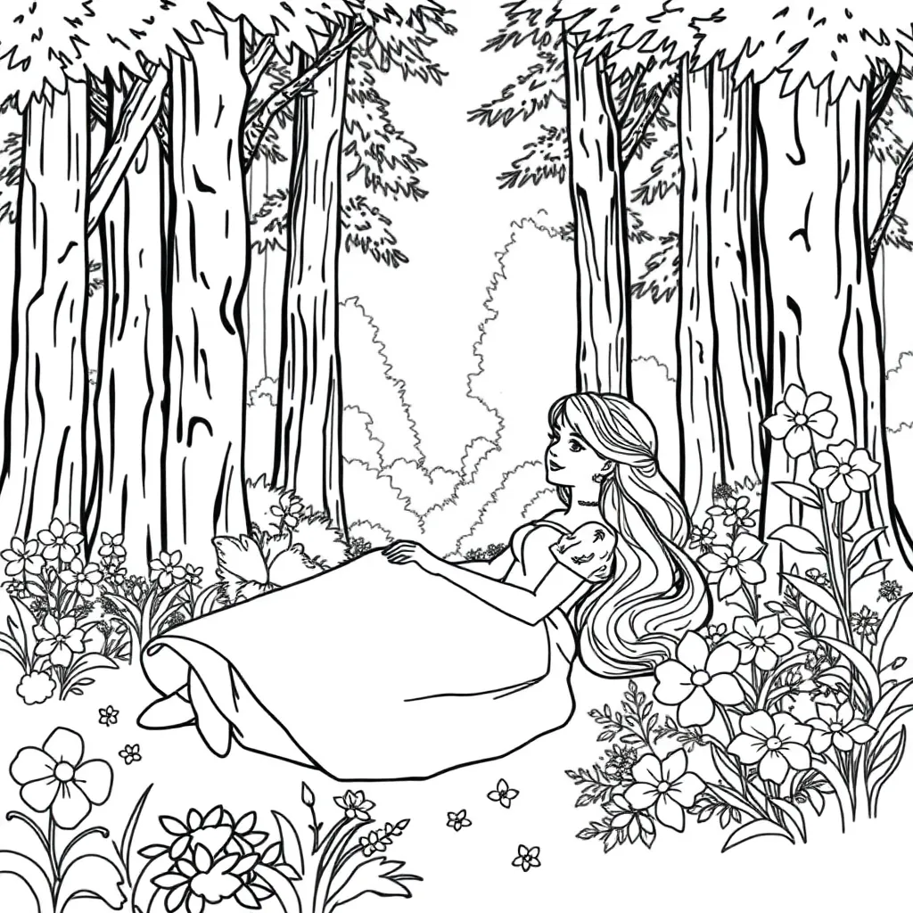 Sleeping Beauty coloring page