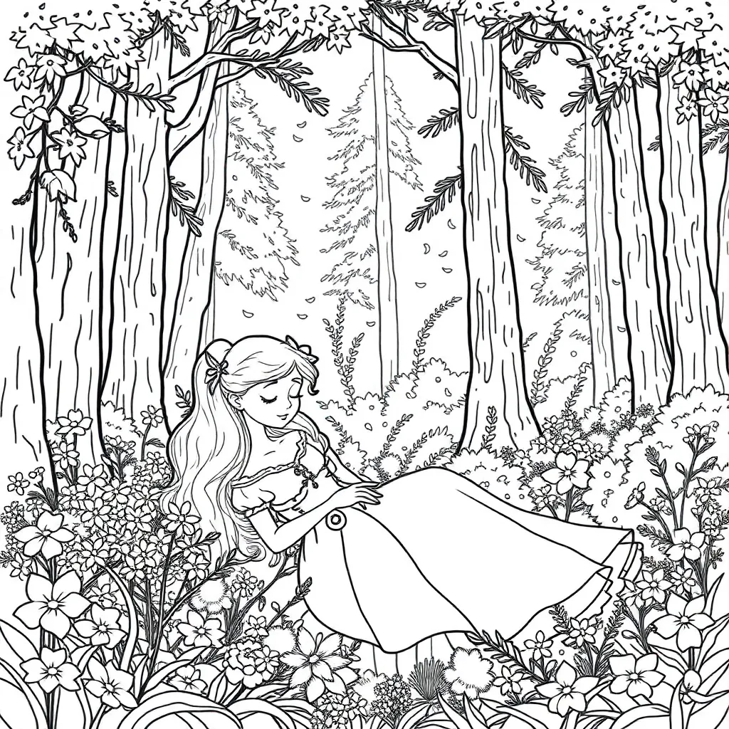 Sleeping Beauty coloring page