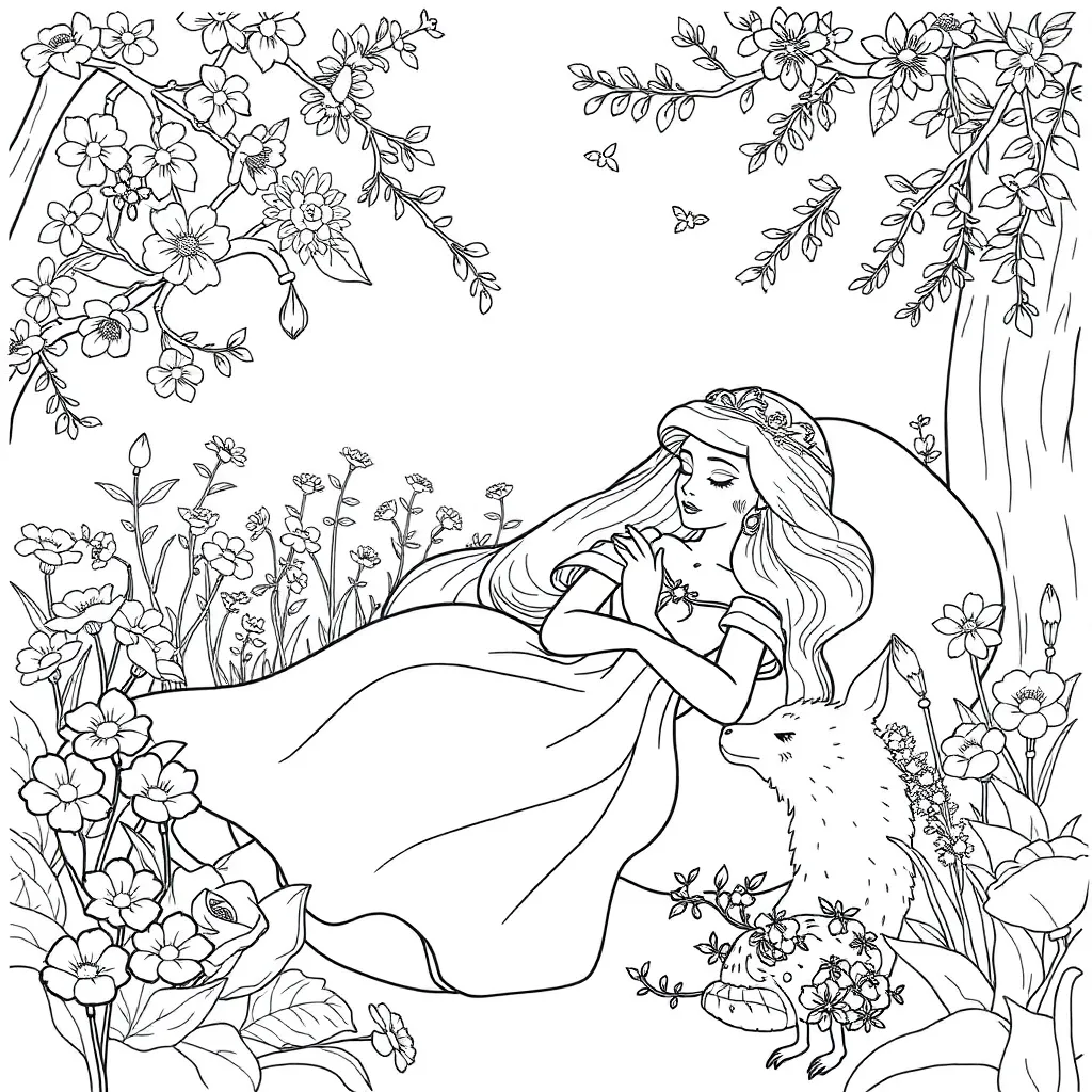 Sleeping Beauty coloring page
