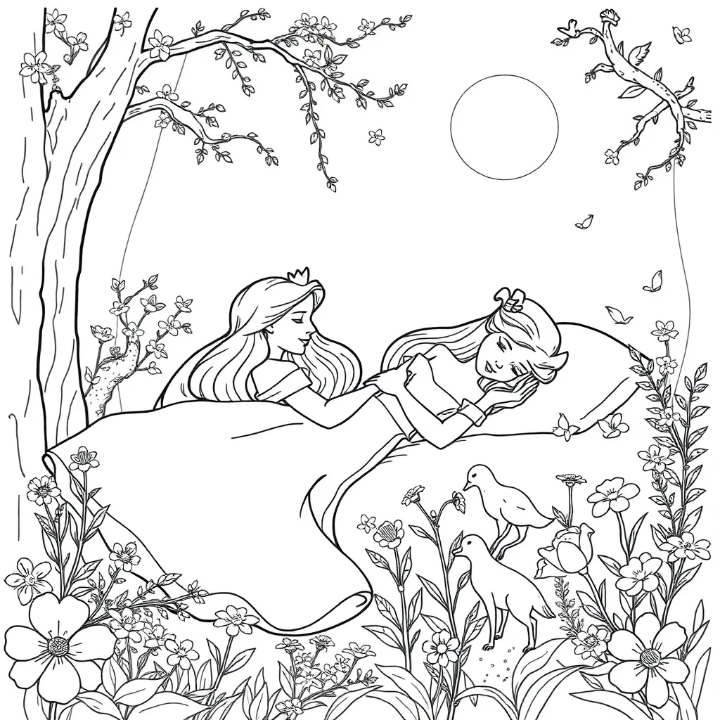 Sleeping Beauty coloring page