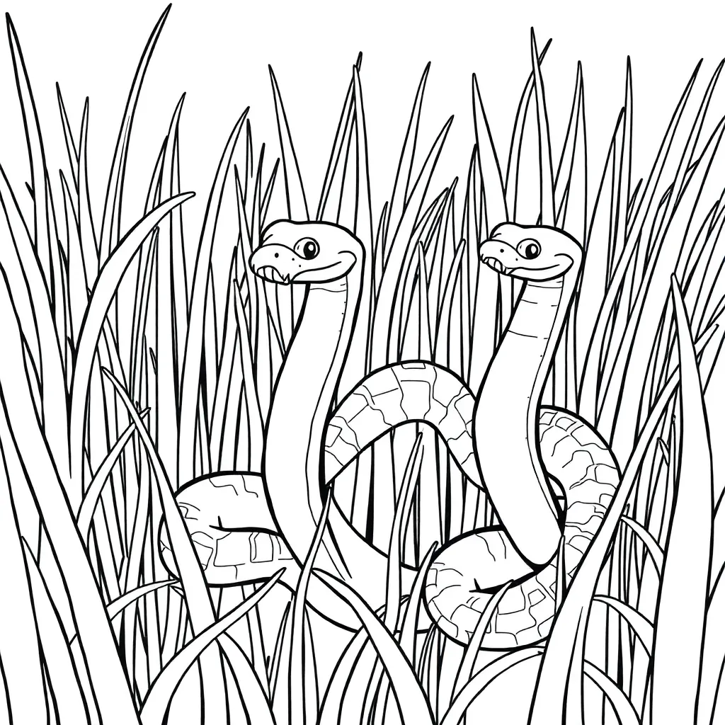 Snakes coloring page
