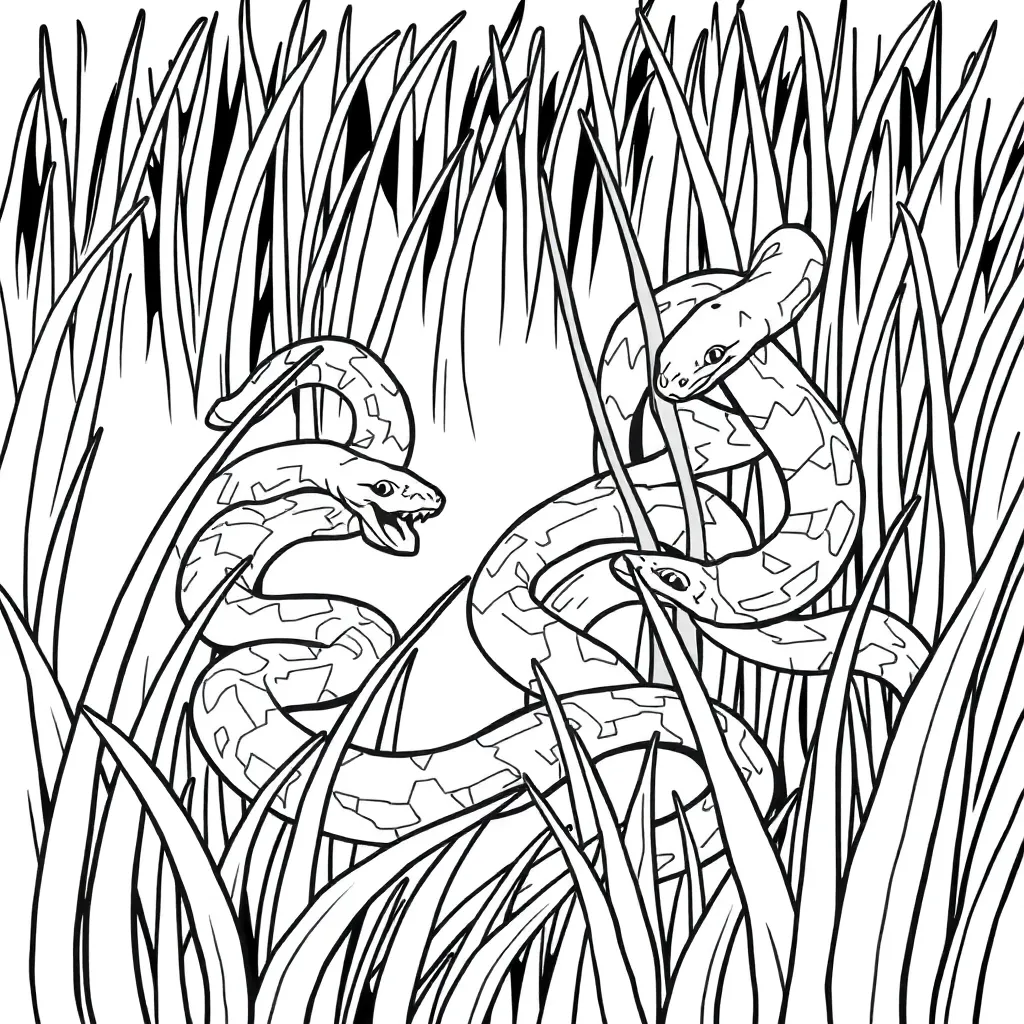 Snakes coloring page