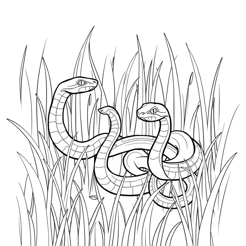 Snakes coloring page