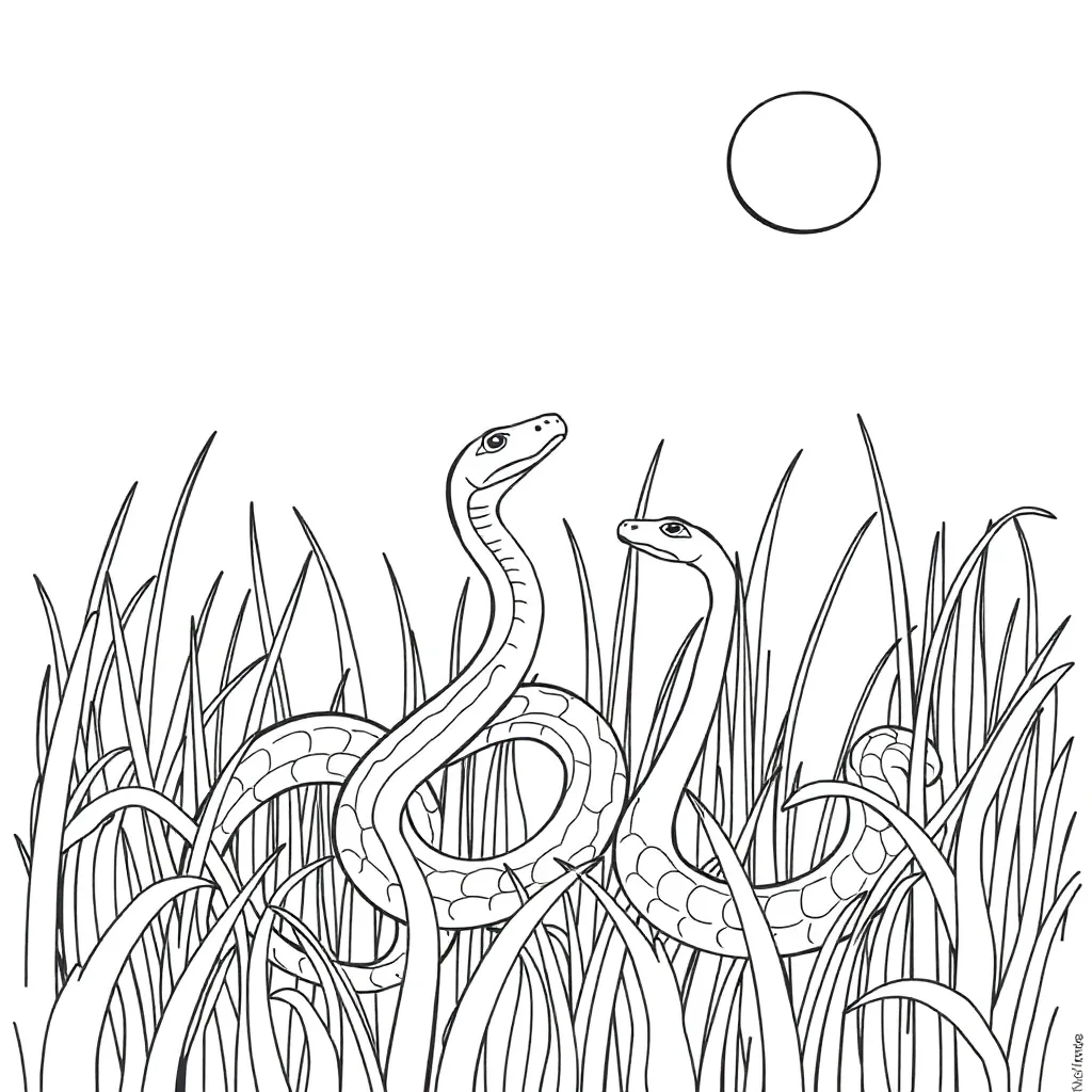 Snakes coloring page