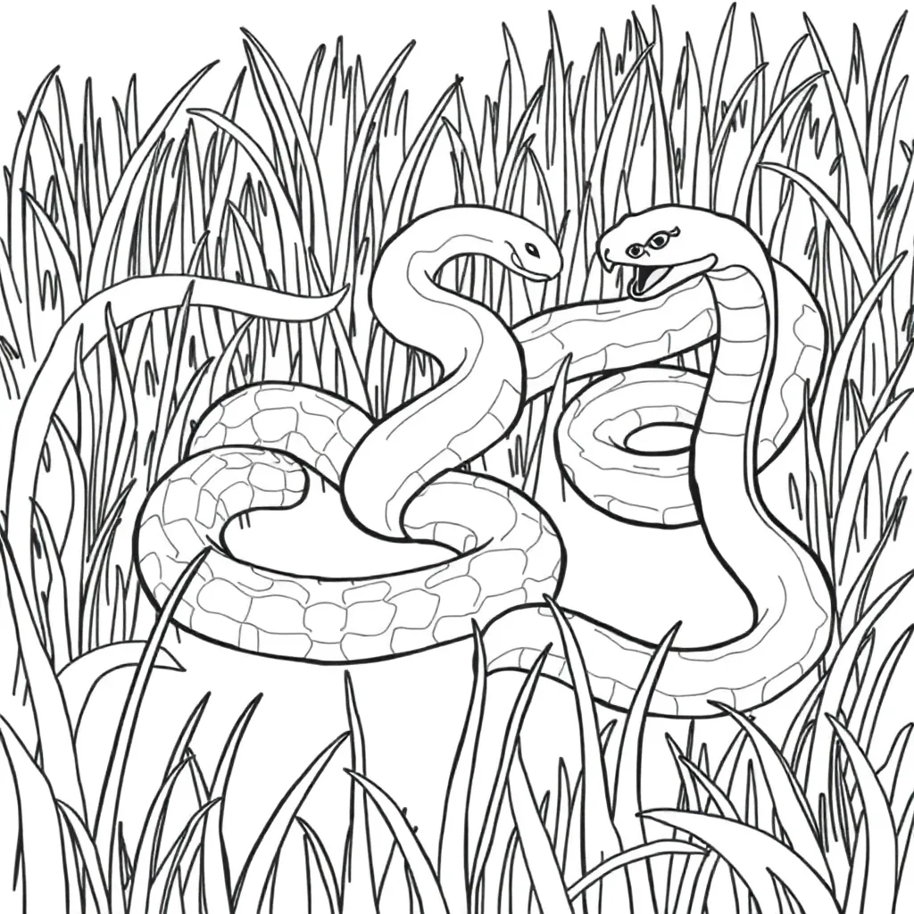 Snakes coloring page