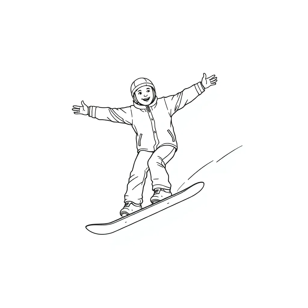 Snowboarder coloring page