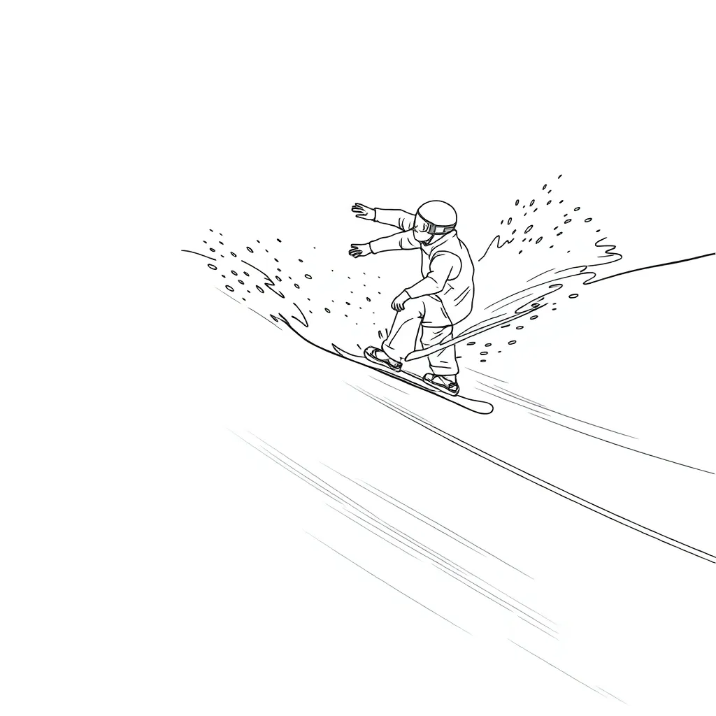 Snowboarder coloring page