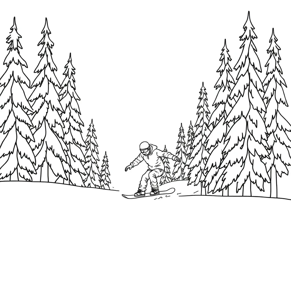 Snowboarder coloring page